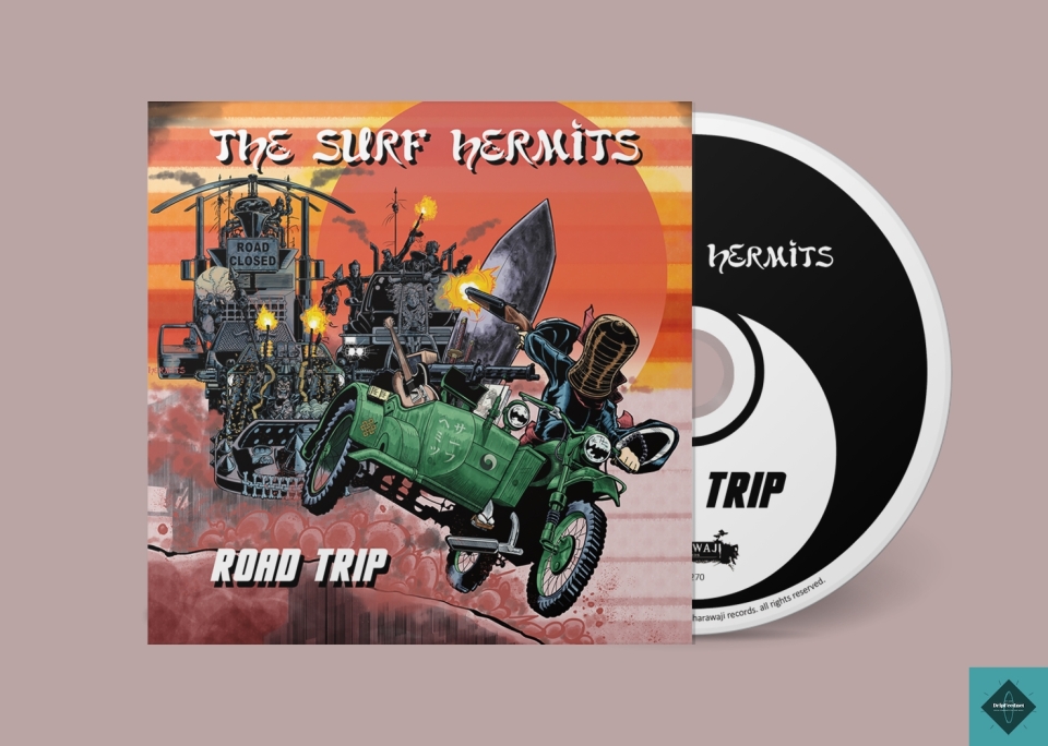 NEW RELEASE: SRW270 The Surf Hermits - Road Trip (Jacket CD)The visual story that started with an ink sketch on the cover of Hang Zen and a beachside rumble on the cover of Showdown, now explodes into a furious chase across a post-apocalyptic landscape on the cover of Road Trip. Road Trip blows up the wasteland with a road trip for the ages!  Hot rods, motorcycles, and a desperate chase under the bloated sun of a dying world.  Will our erstwhile monk escape to peacefully surf again, or will the gang catch up and learn a deadly lesson written in fire, steel and blood?  Buy it now - https://thesurfhermits.bandcamp.com/album/road-trip This is the way.#thesurfhermits #sharawajirecords #spaghettiwestern #surfmusic #instrumental #creston #britishcolombia #surf #instro #reverb #twang #thisistheway