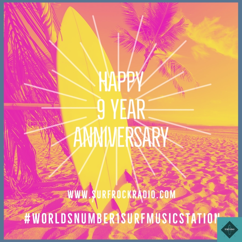 Did you know that today is a special day? It’s the 9 year anniversary of the #theworldsnumber1surfmusicstation and what an incredible nine years it has been!  It’s hard to believe that even just nine years ago there was no radio station dedicated to surf and instro. The number of bands in the surf community has flourished too! Thanks to all the bands and labels that have supported us. Don’t forget we are donation supported and you can support us with a donation or a stream ad which is even better if you are a band or label. www.surfrockradio.com/donate