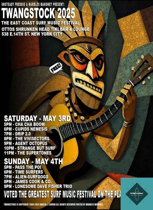 TWANGSTOCK 2025  - This weekend at Otto's Shrunken Head in the Village (NYC)Agent Octopus will be on Saturday, May 3rd @ 9pm. Hope to see you there!